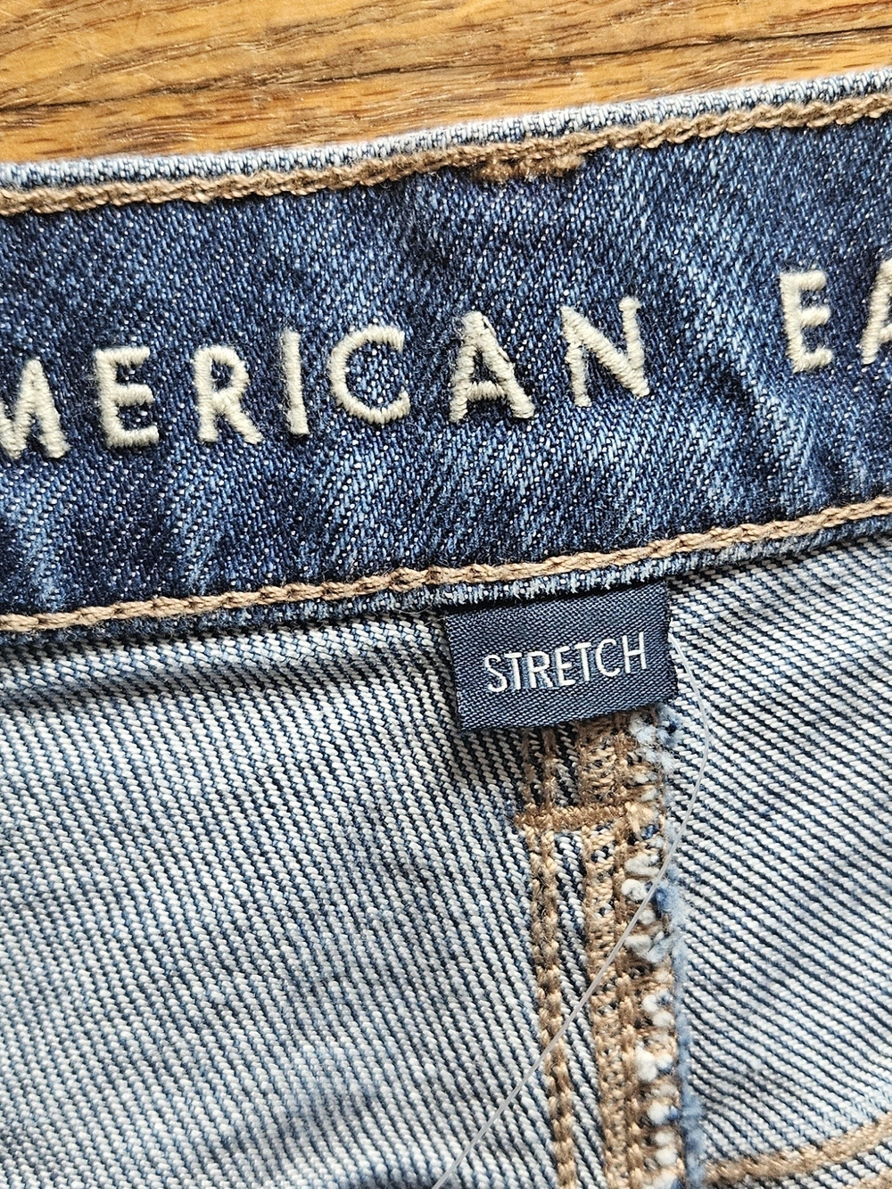 American Eagle Outfitters Cuffed Blue Straight-Leg Jeans - Picture 4 of 5